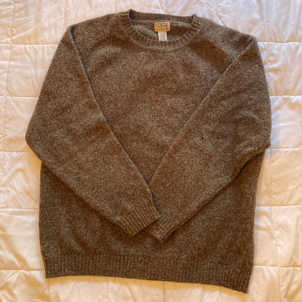 L.L. Bean 100% Shetland wool brown sweater, men’s XL